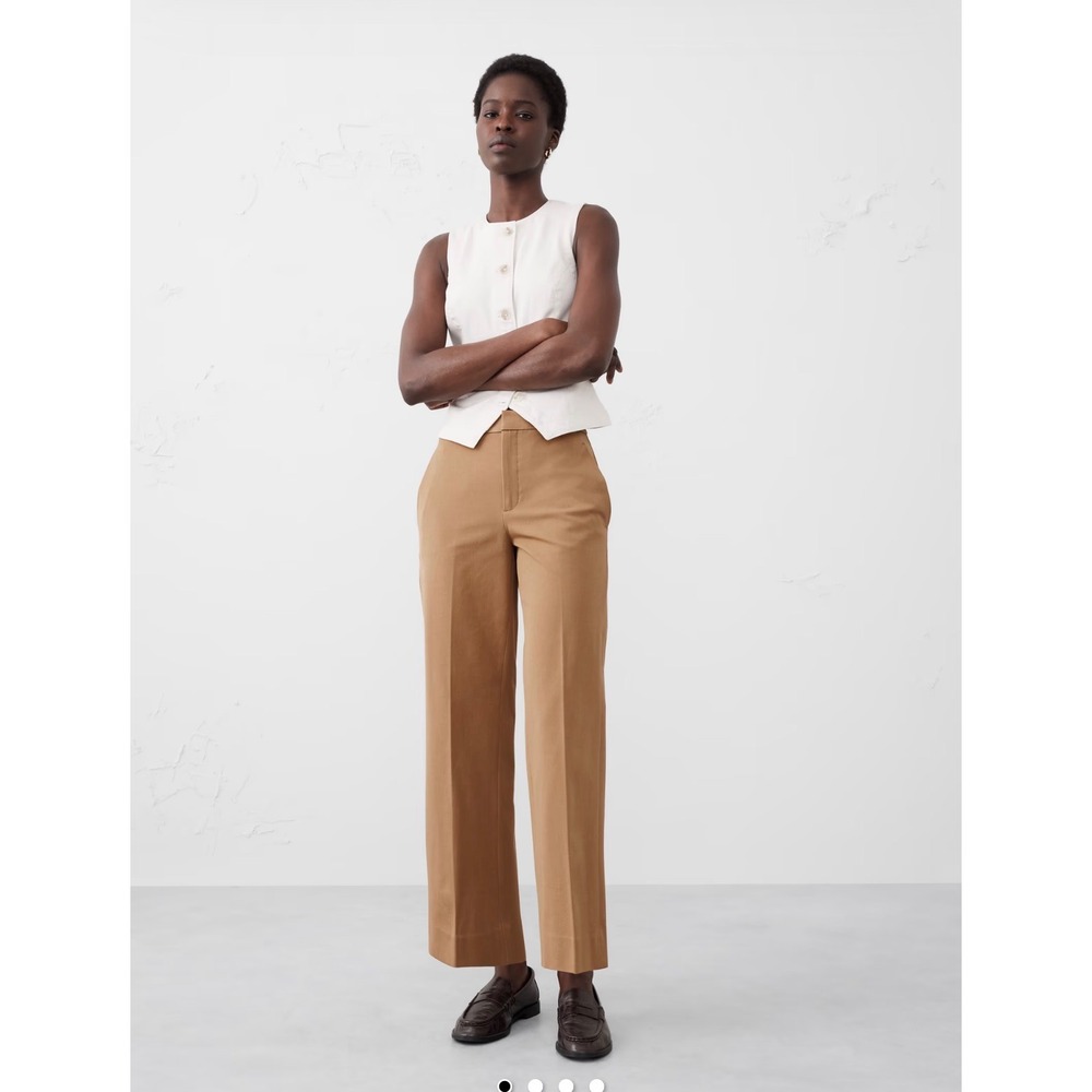 Banana Republic Sloan Straight Ankle Pant Tall High Rise Afternoon Latte Sz 18